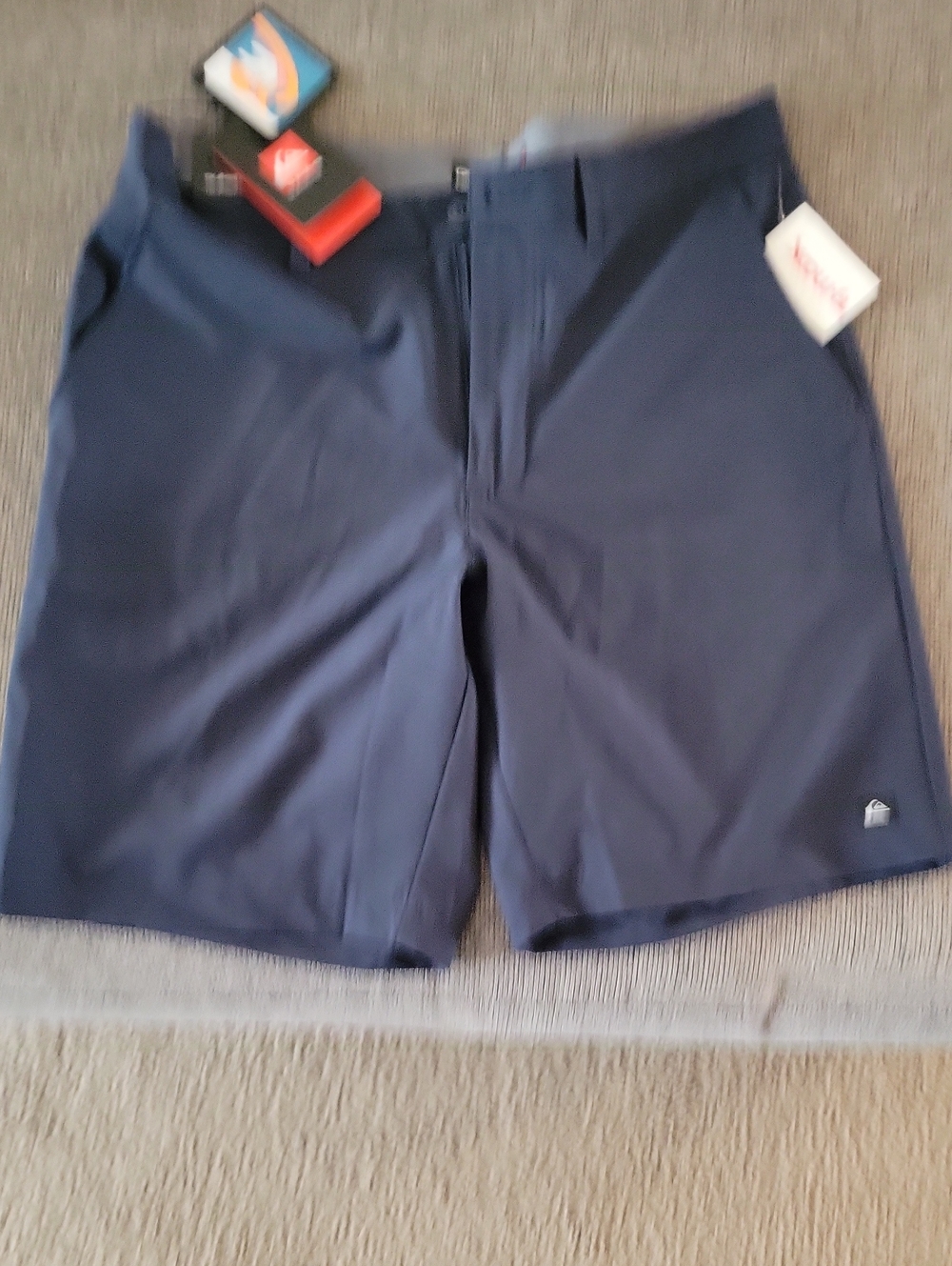 Quiksilver Men's Navy Flat-Front Performance Shorts